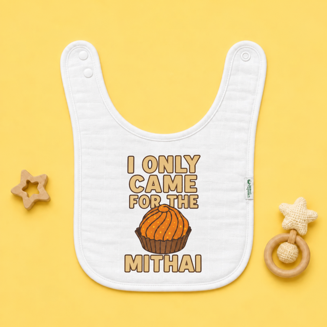 “I Only Came for the Mithai” Baby Bib