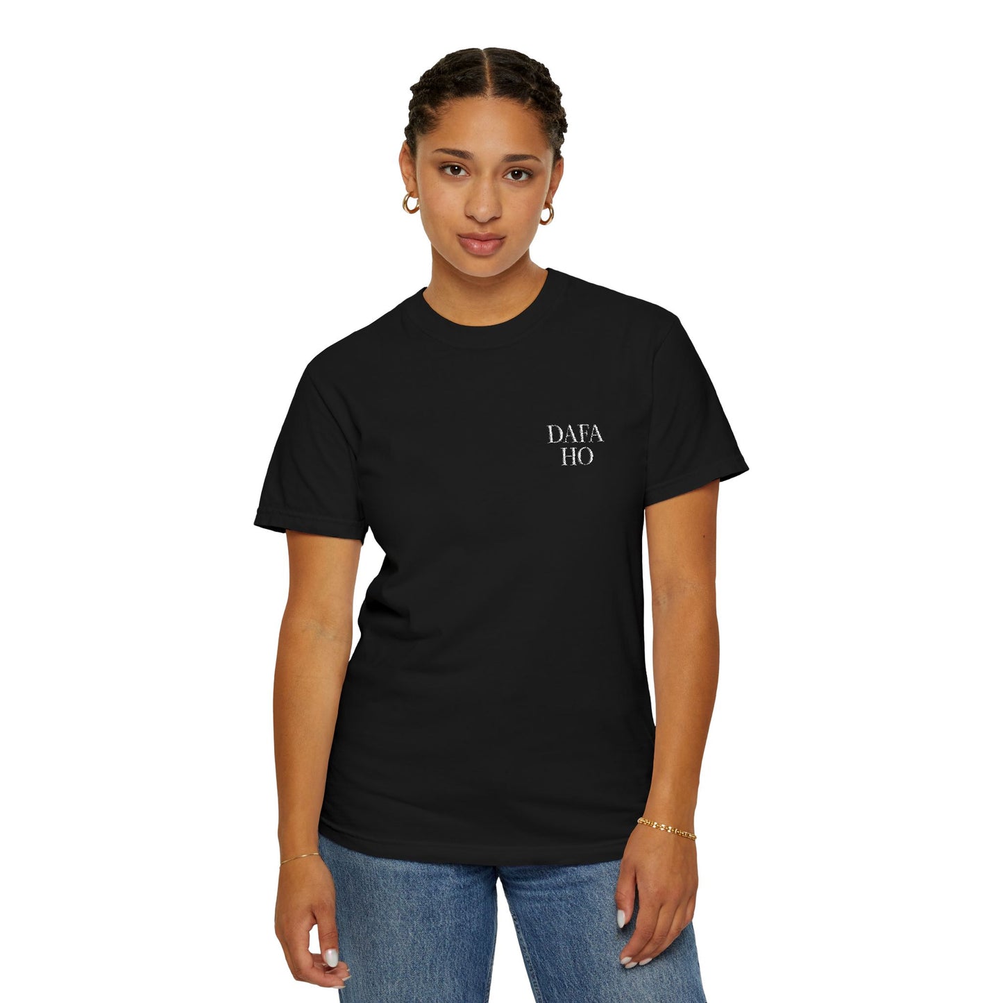 Dafa Ho Embroidered Tee - Black