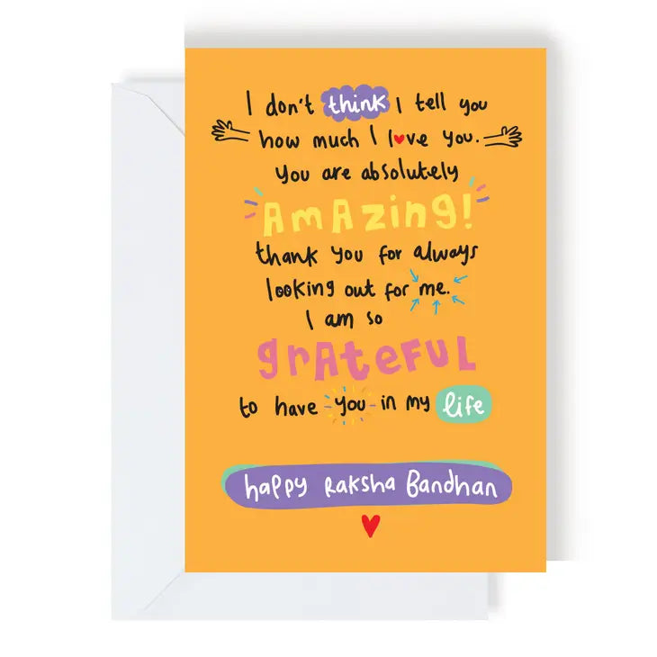 You Are Amazing Raksha Bandhan/Rakhi Day Greeting Card