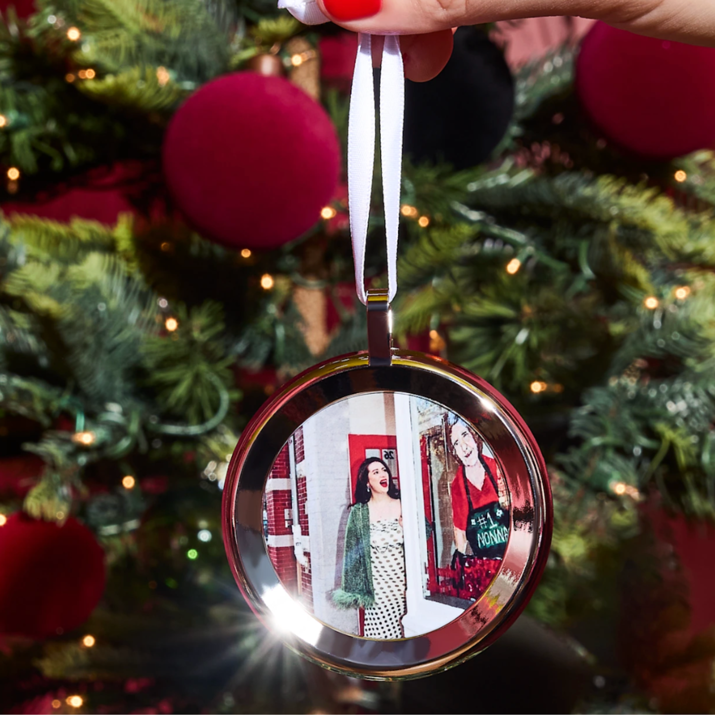 Custom Photo Ornament - Framed Metal