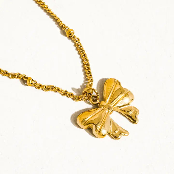Alannah 18K Gold Non-Tarnish Bow Necklace - Yellow Gold