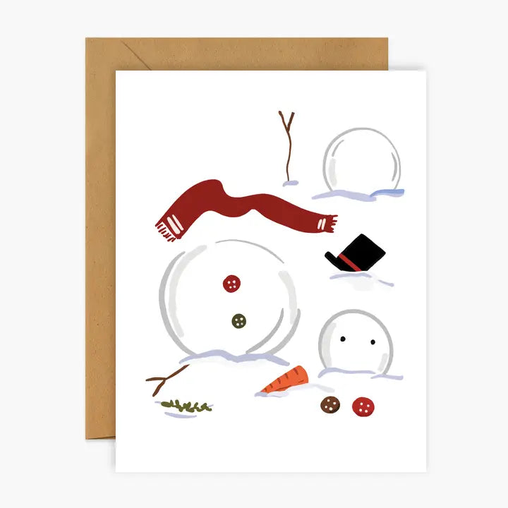 Clumsy Snowman Christmas Greeting Card