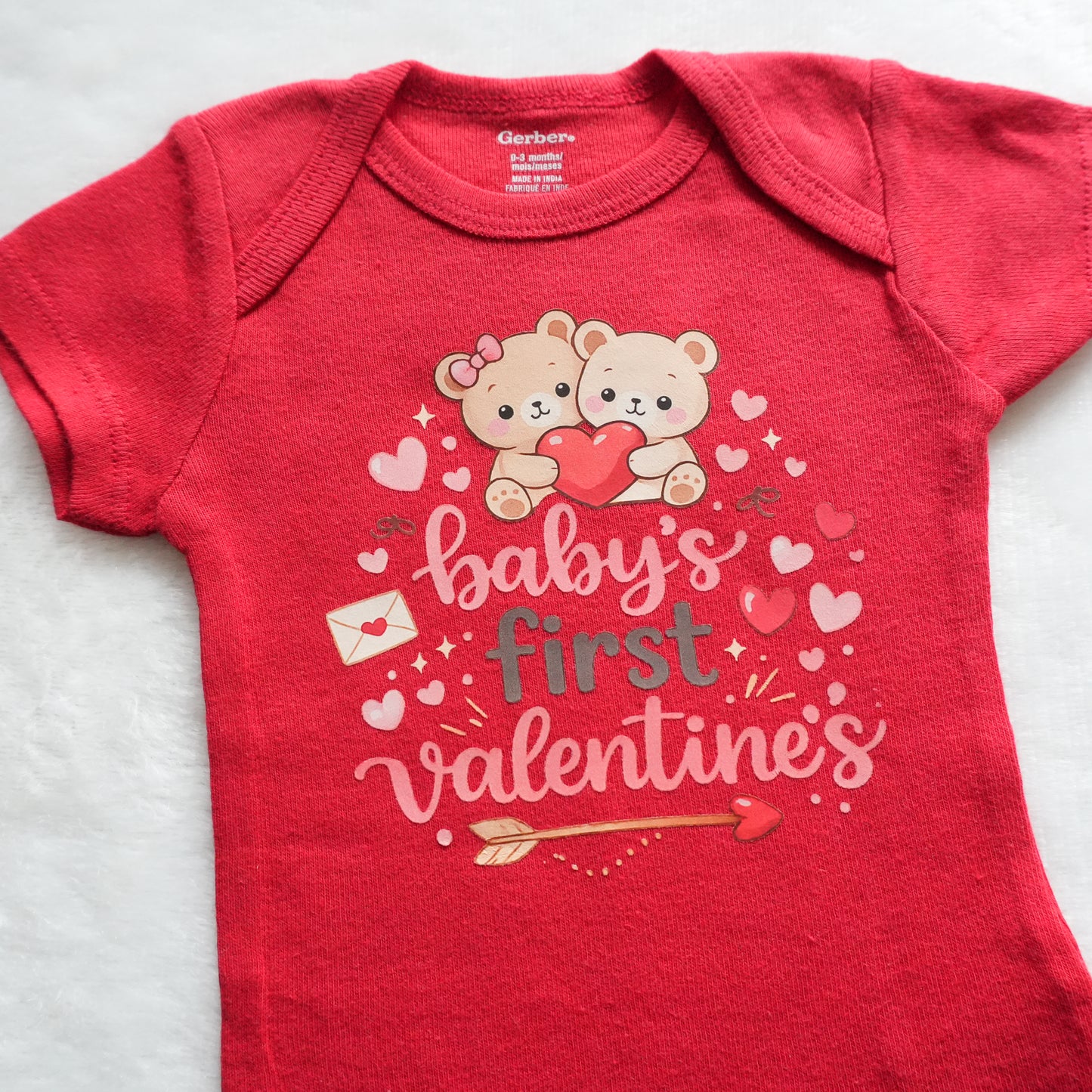 Baby's First Valentine's Baby Onesie (0-3 mo)