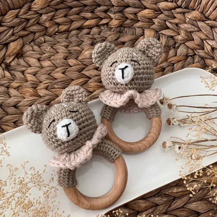 Deer Baby Rattles, Crochet Rattles, Baby Teether