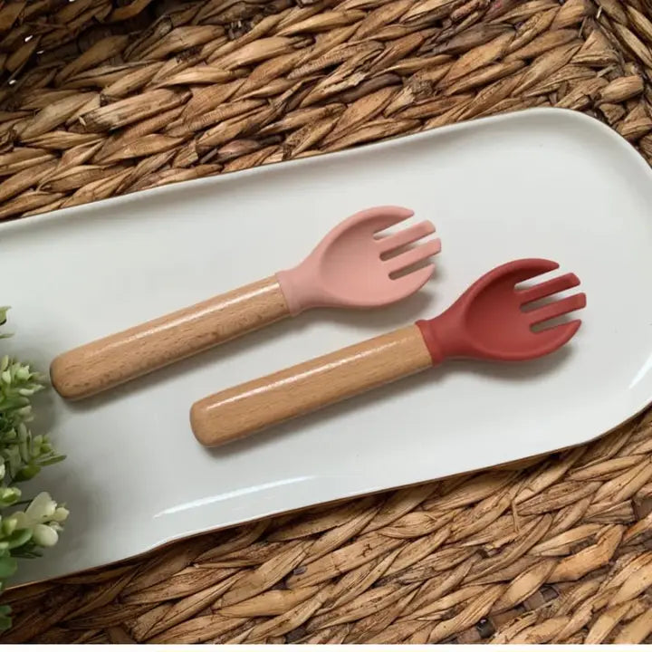 Silicone Baby Forks - Mint