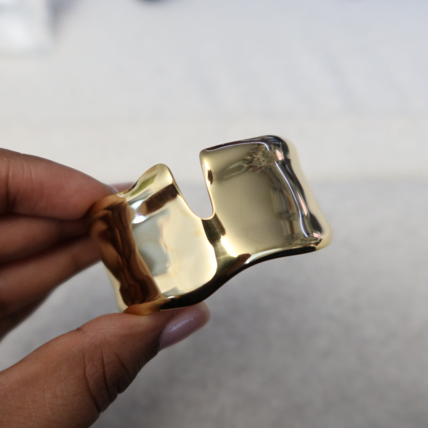 Clyde 18K Gold Non-Tarnish Abstract Bold Bangle - Yellow Gold