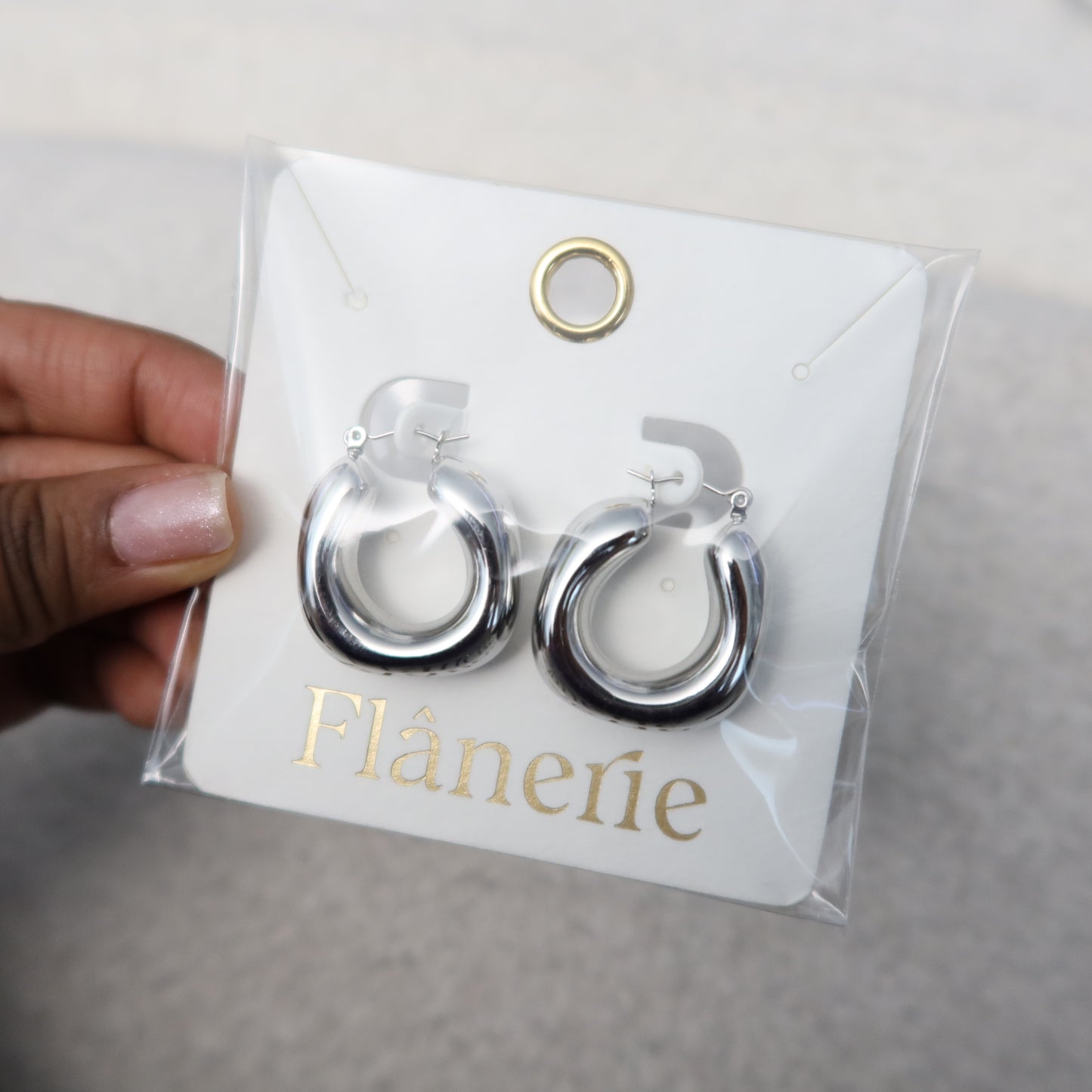 Hunter 18K Gold Non-Tarnish Classic U Hoop Earring - Silver