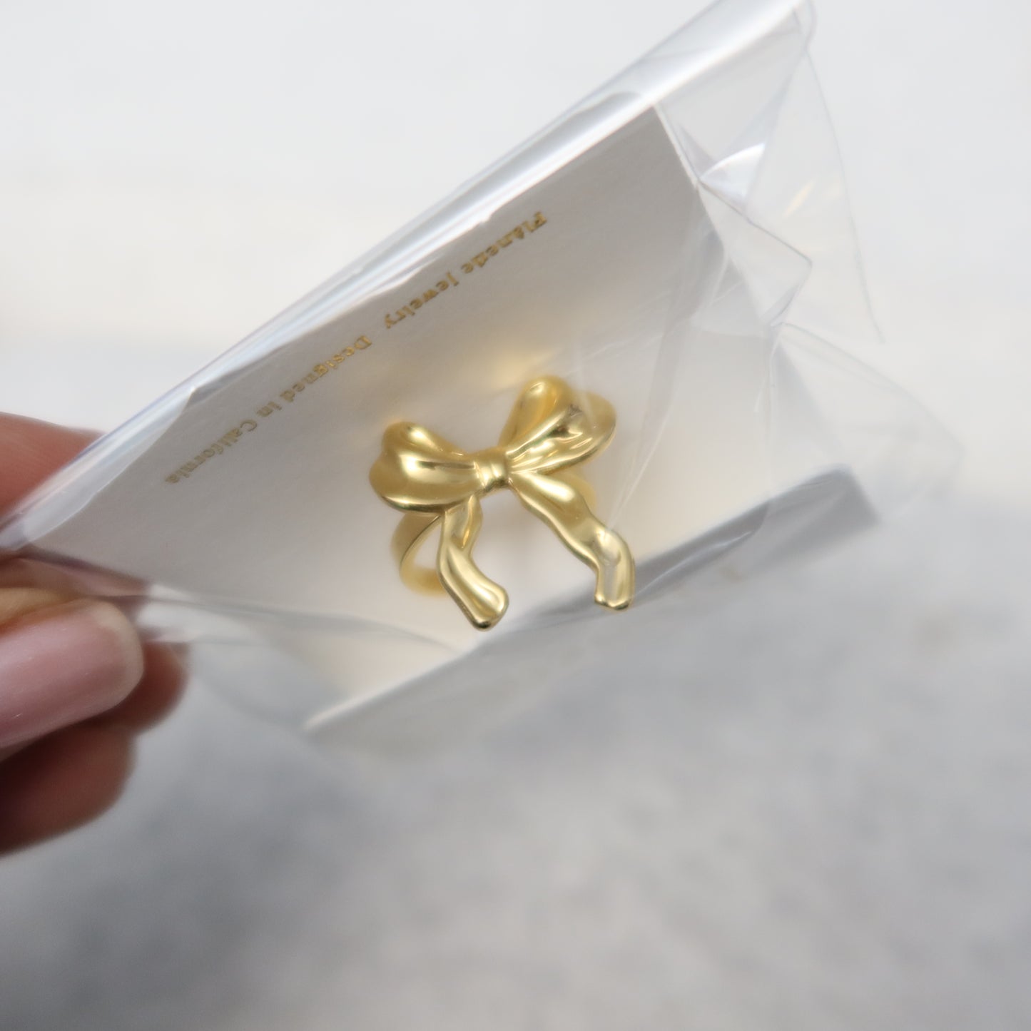 Waverly 18K Non-Tarnish Bow Adjustable Ring - Yellow Gold