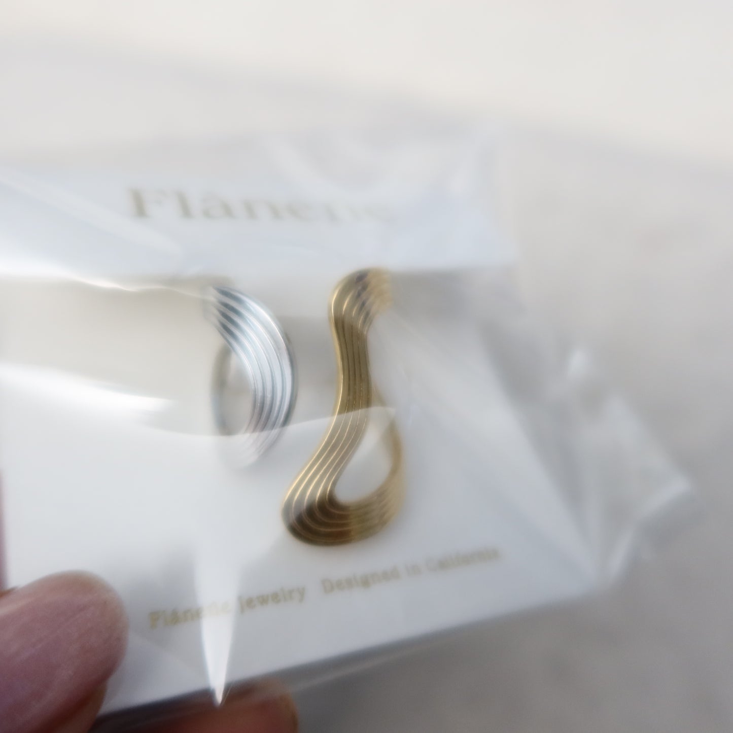 Xena 18K Gold Non-Tarnish Wavy Abstract Ring - Multi-colored