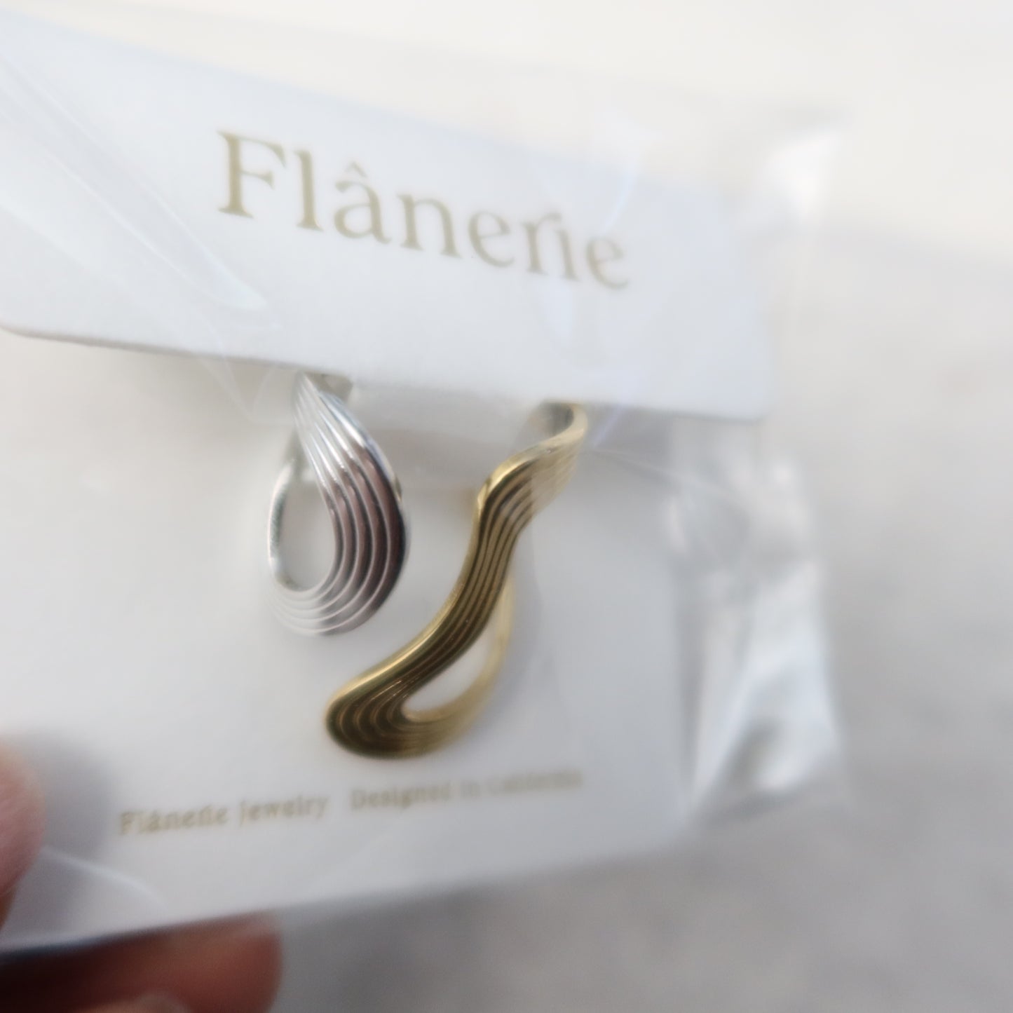 Xena 18K Gold Non-Tarnish Wavy Abstract Ring - Multi-colored