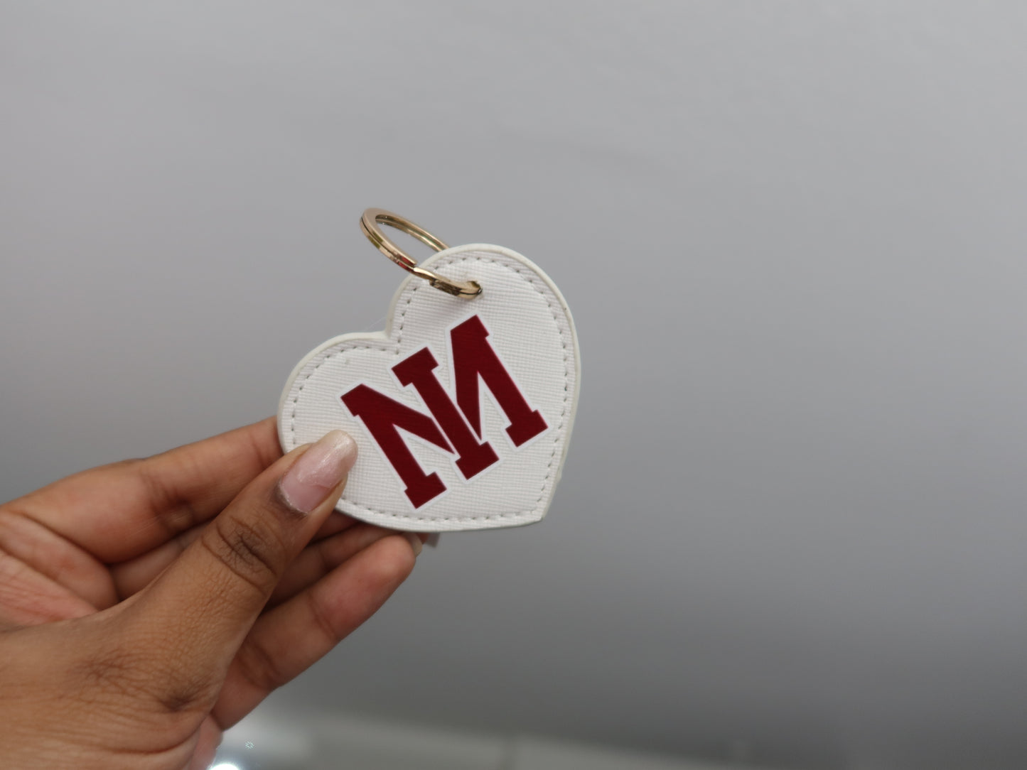 MI Keychain - White Heart