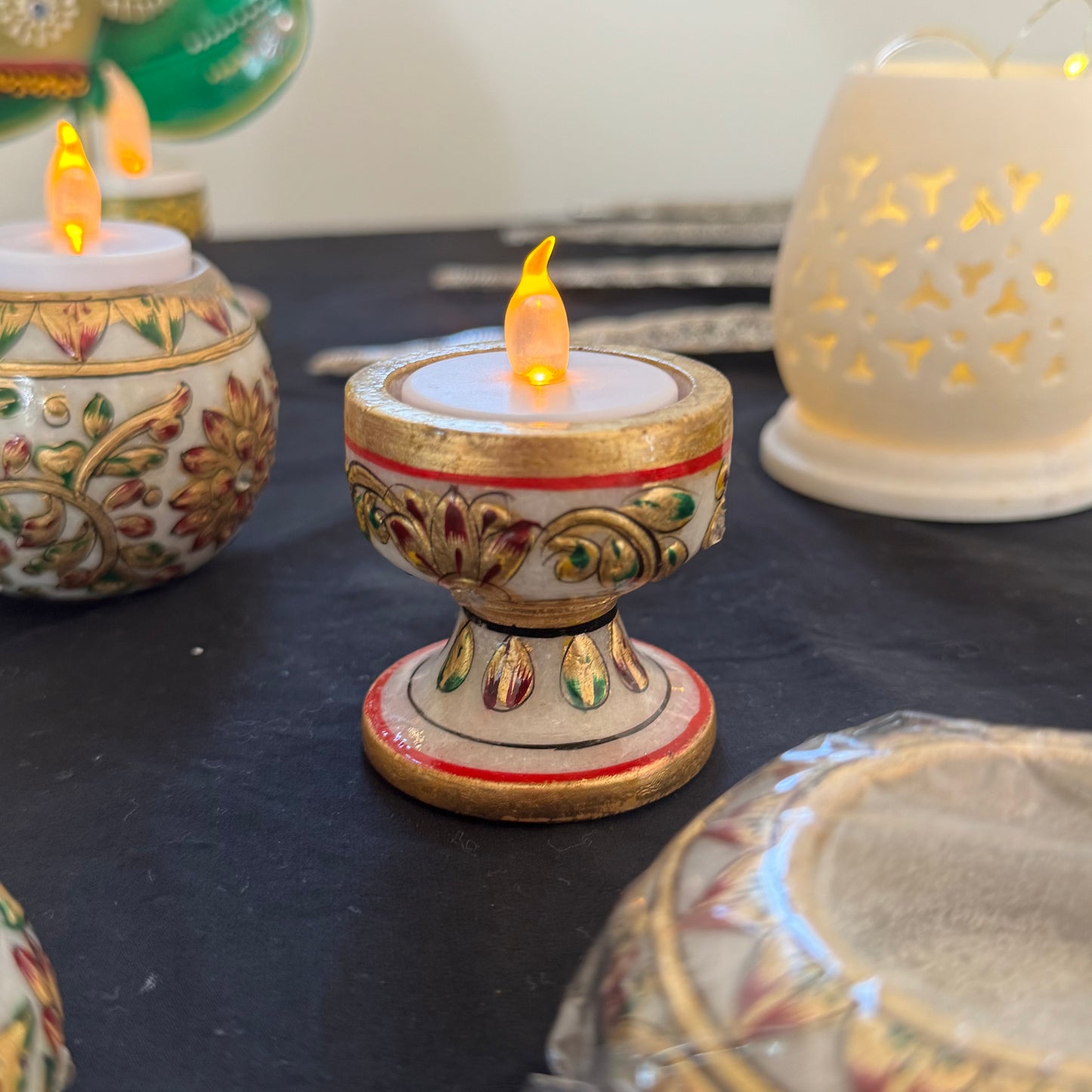 Varandah Tea Light Holder - Marble