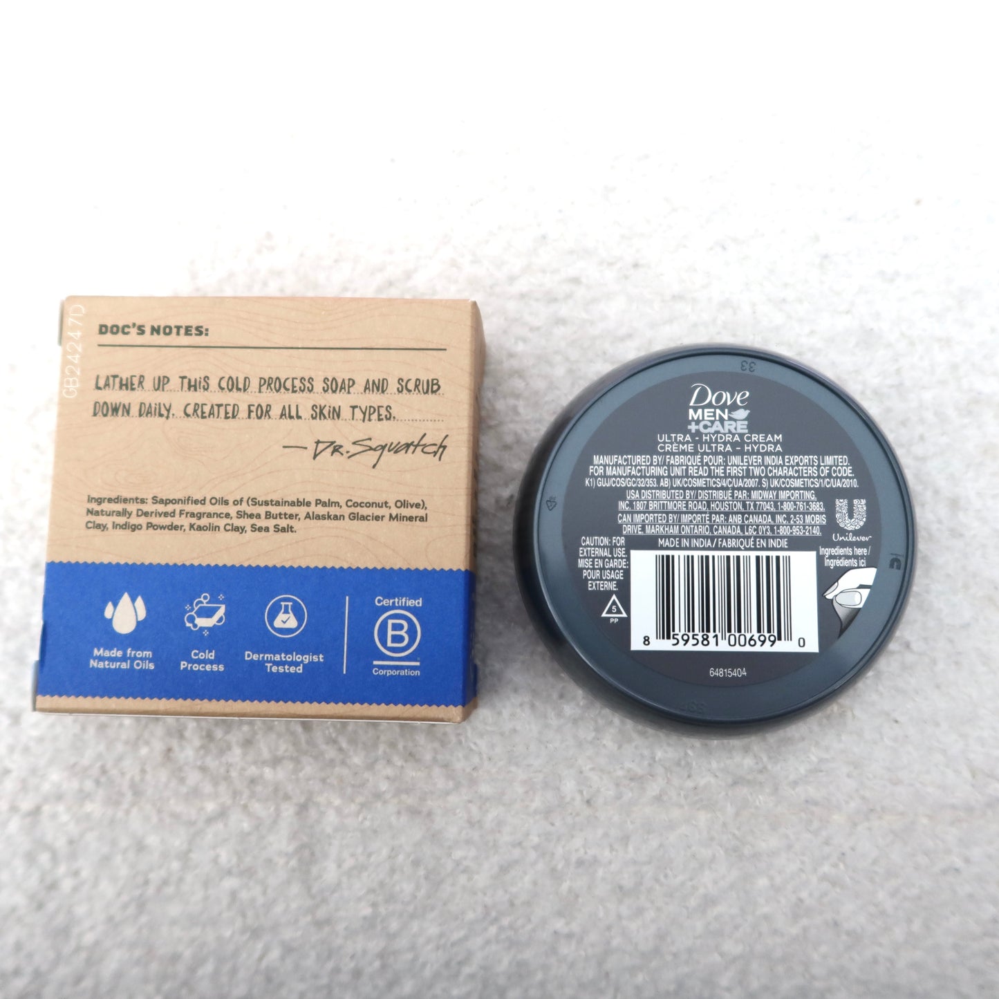 The Everyday Fresh Kit – Dr. Squatch Fresh Falls Soap + Dove Men+Care Hydra Cream