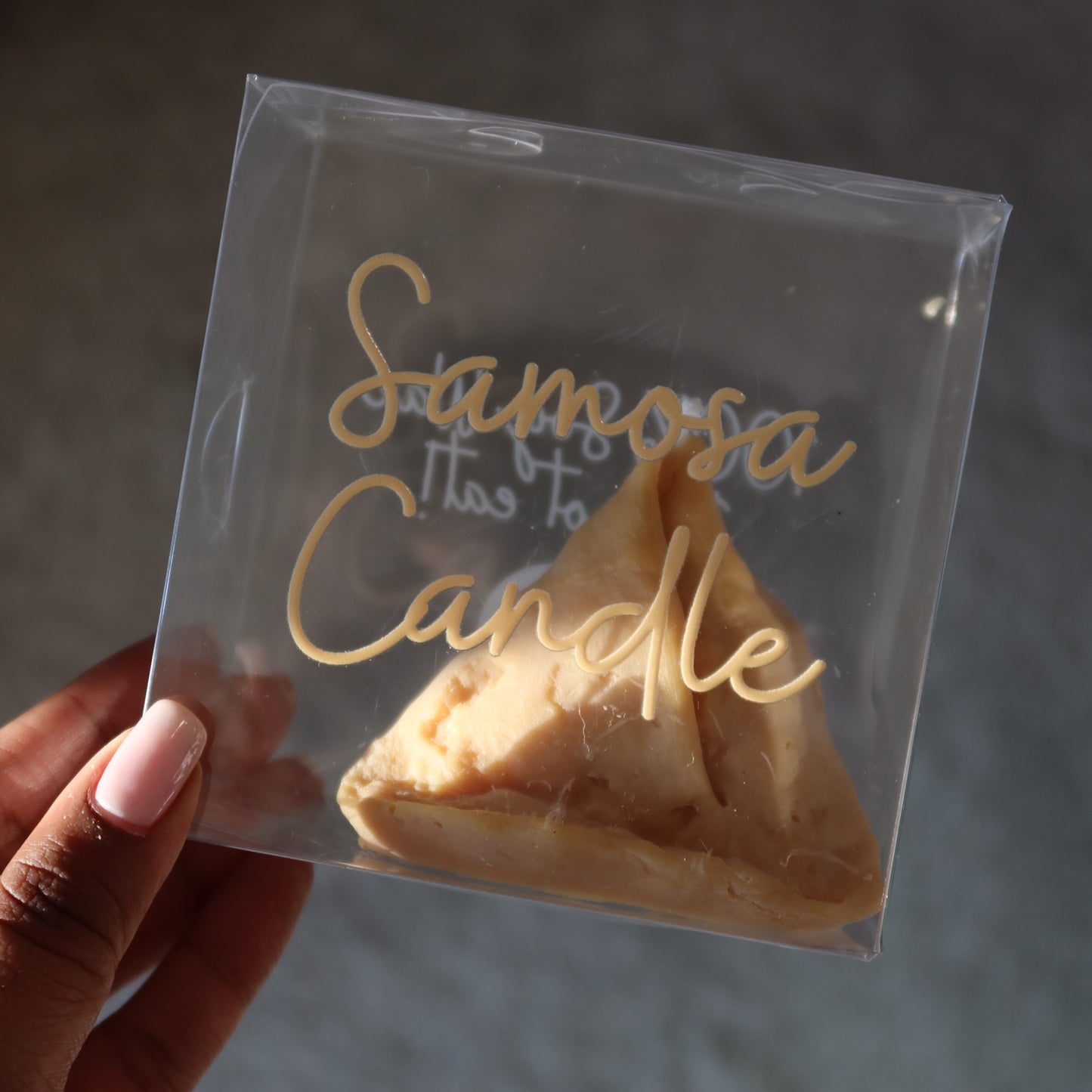 Samosa Candle – Handmade Soy Wax with Ginger & Spice Scent (2.9 x 3 inch)