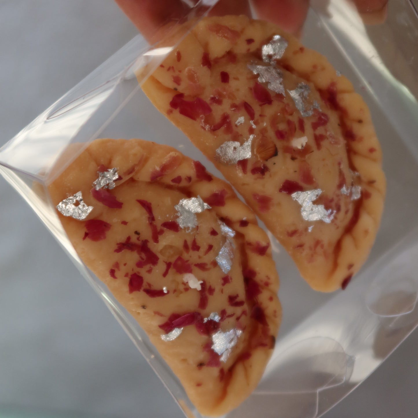 Gujiya Candle – Set of 2 | Handmade Soy Wax | Honeysuckle Jasmine Scent