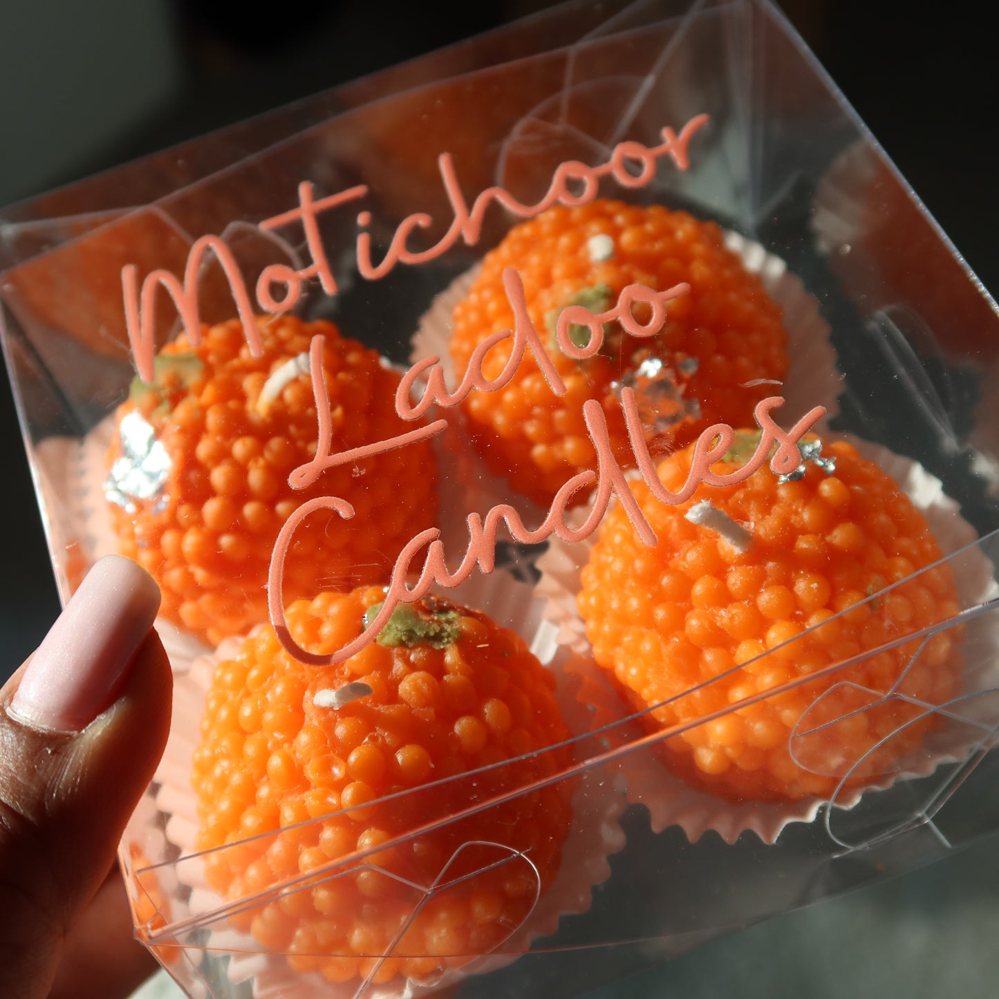 Motichoor Ladoo Candle Large – Set of 4 | Handmade Soy Wax | Made in Seattle