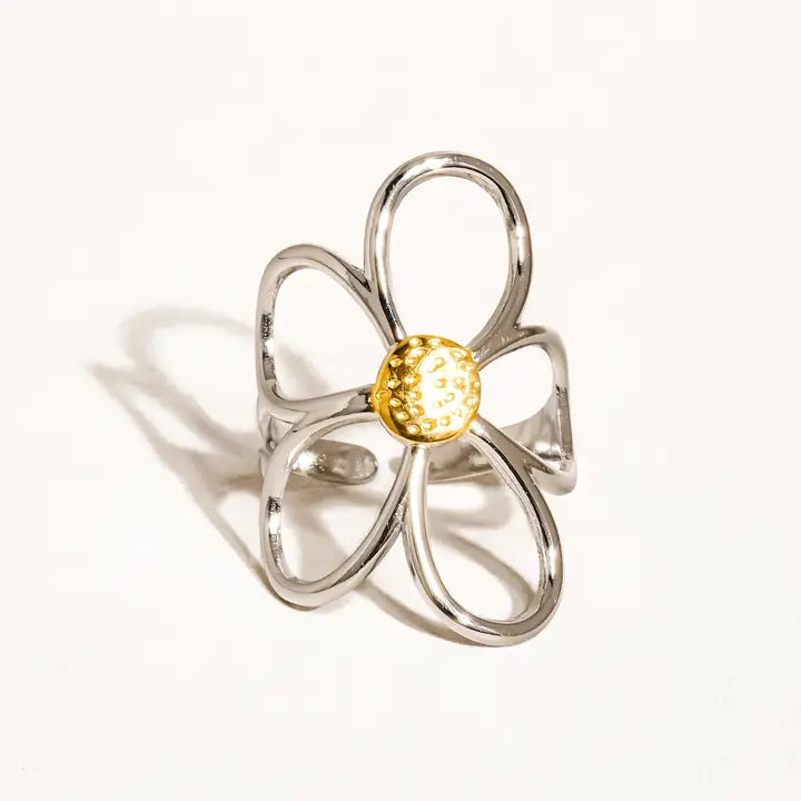 Isolde 18K Non-Tarnish Large Floral Ring - Multi-colored