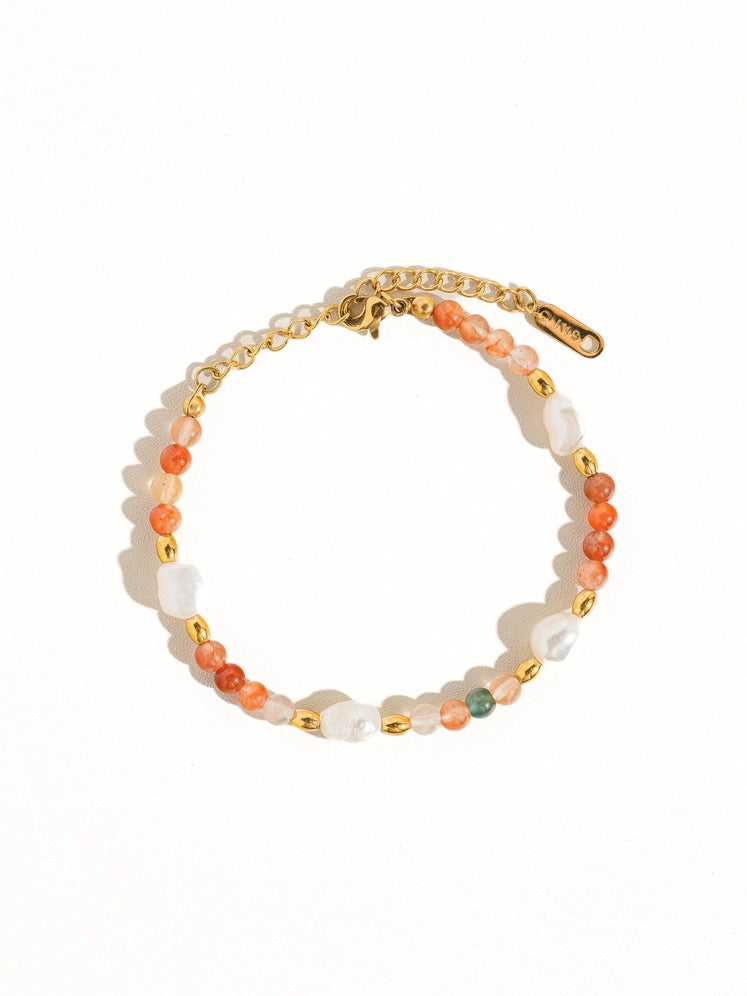 18K Non-Tarnish Bohemian Stone and Bead Bracelet - Jolin Rose