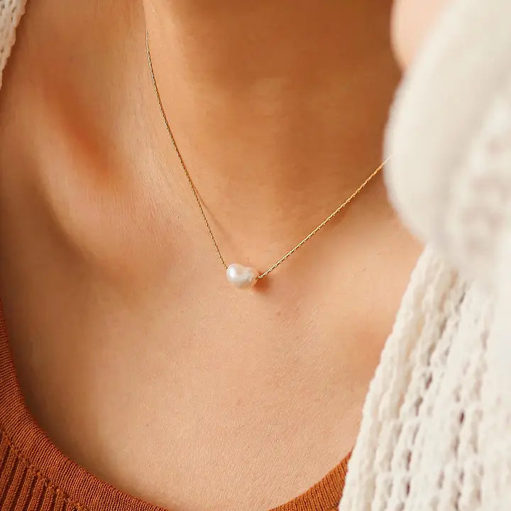Kinney Non-Tarnish Natural Pearl Necklace - Yellow Gold
