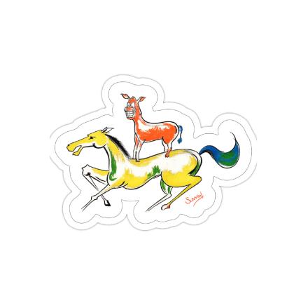 Majnu Bhai Painting 2x2 Sticker