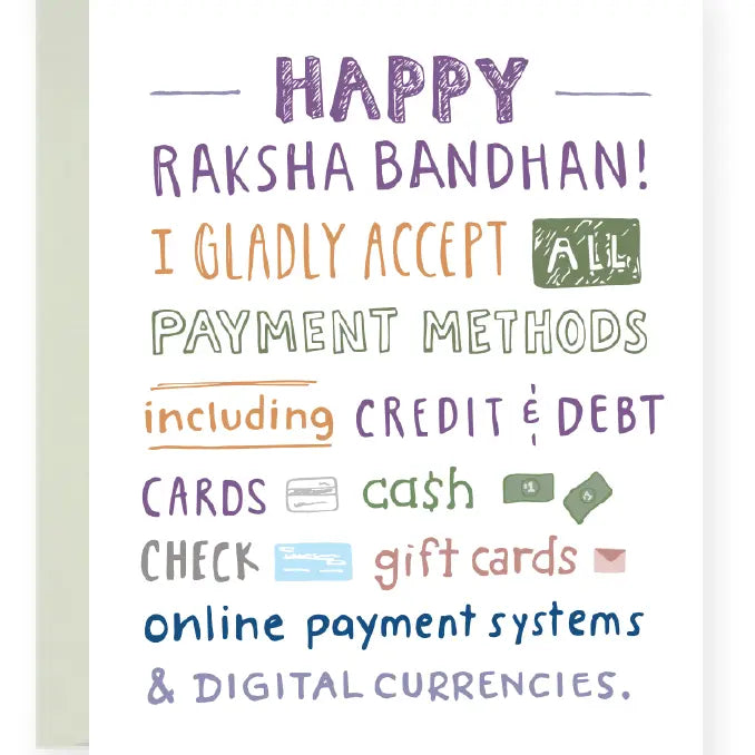 Payment Methods Greeting Card