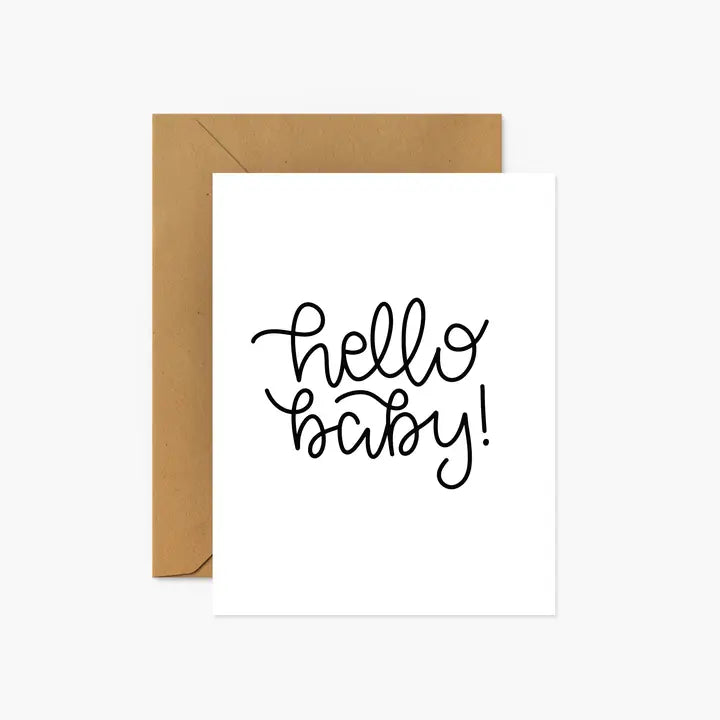 Hello Baby Script - Baby Greeting Card