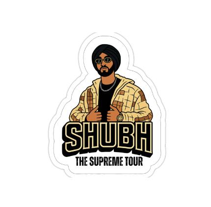 Shubh, The Supreme Tour 2x2 Sticker