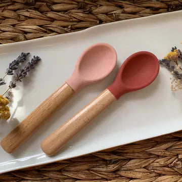 Silicone Baby Spoons - Light Pink