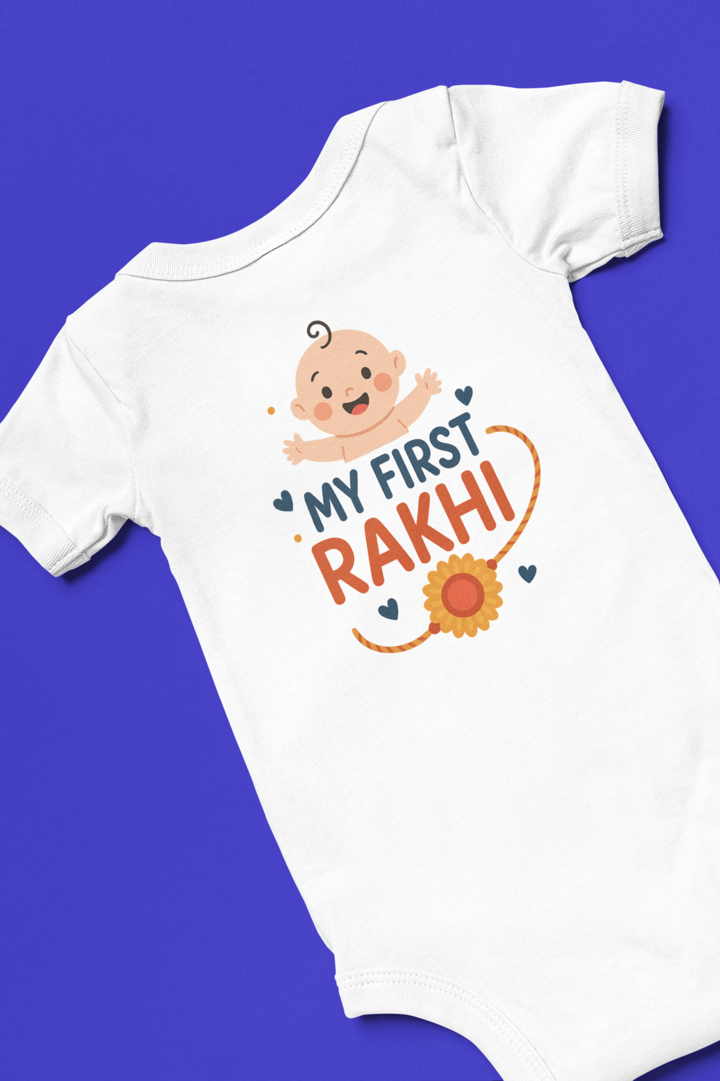 "My First Rakhi" Baby Onesie - White