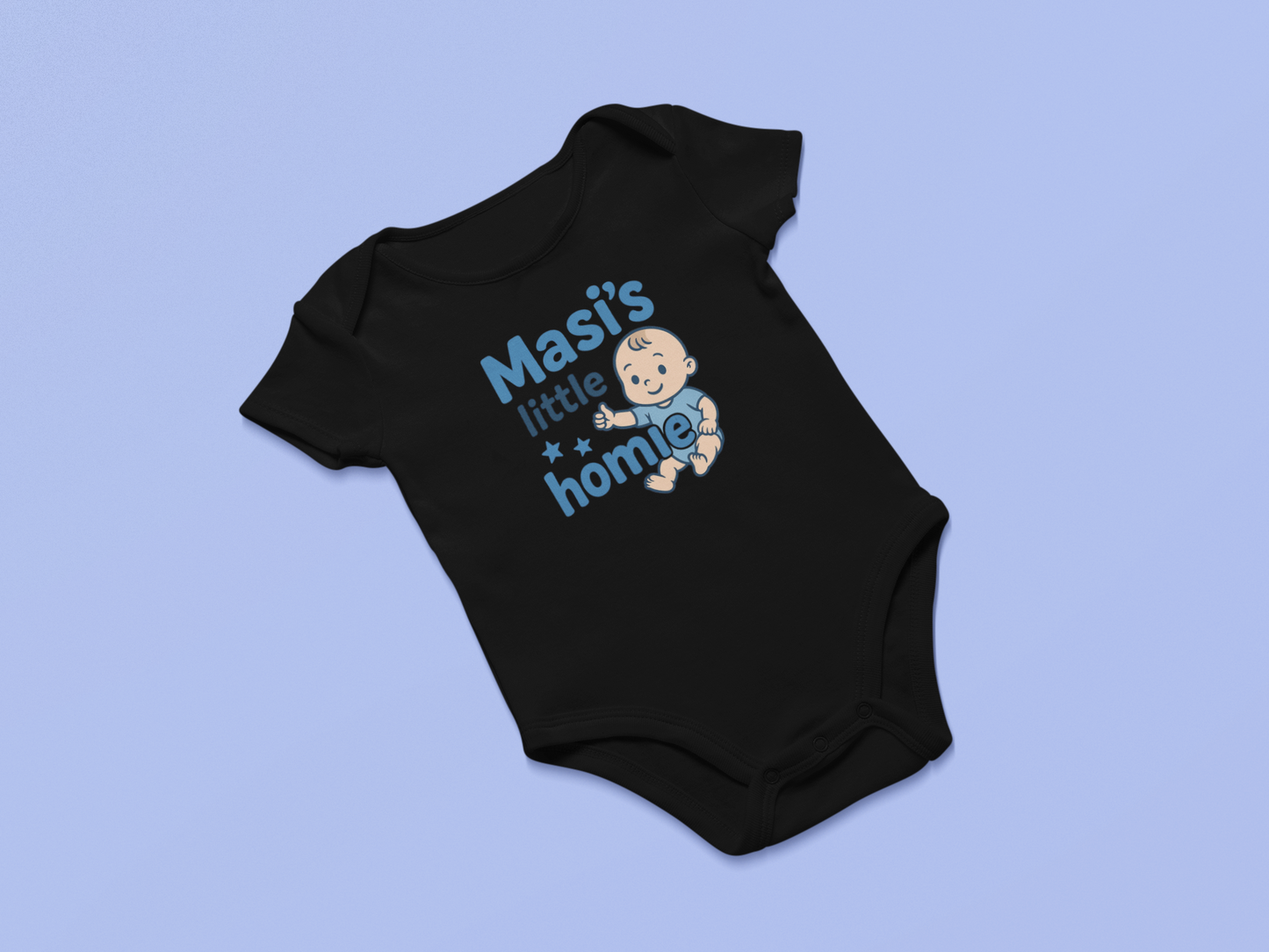 "Masi's Little Homie" Baby Onesie - Black