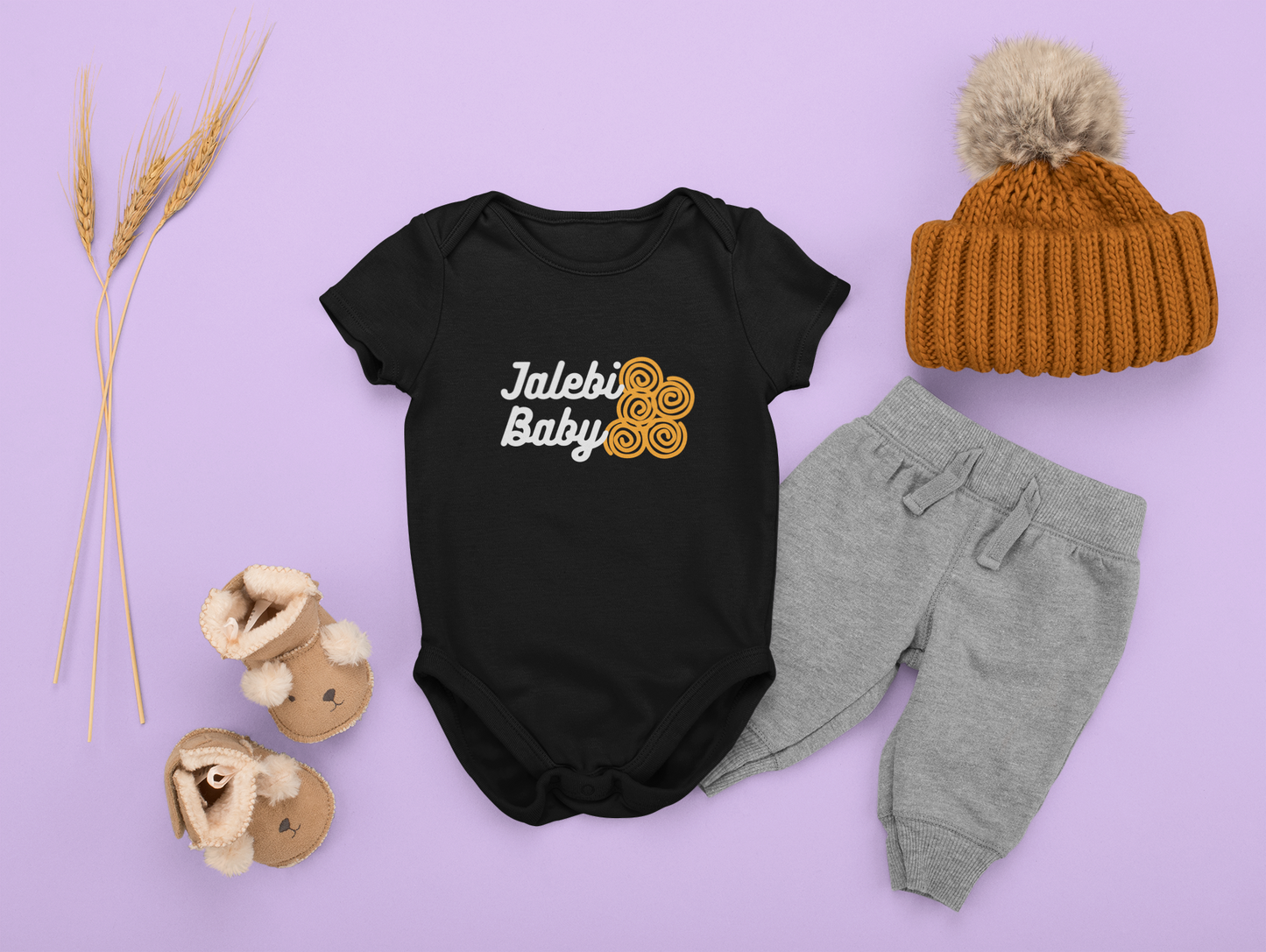 "Jalebi Baby" Baby Onesie - Black