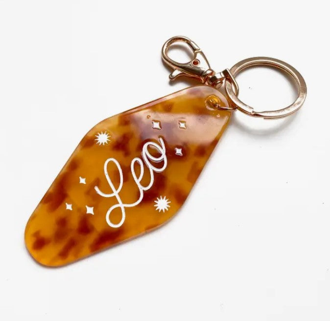 Leo Horoscope Motel Keychain
