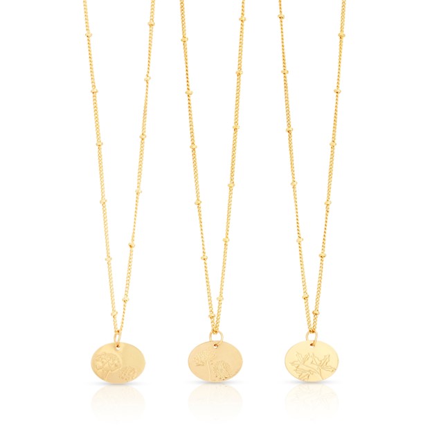 Birth Flower Necklace - Gold - CARNATION