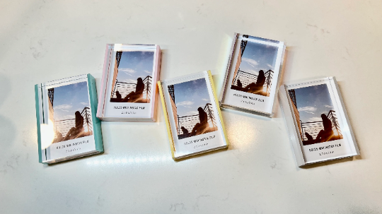 CUSTOM INSTAX PRINT Inside Clear Acrylic Glass Frame Stand Yellow