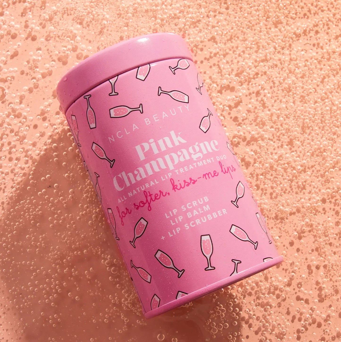 Pink Champagne Lip Care Set + Lip Scrubber