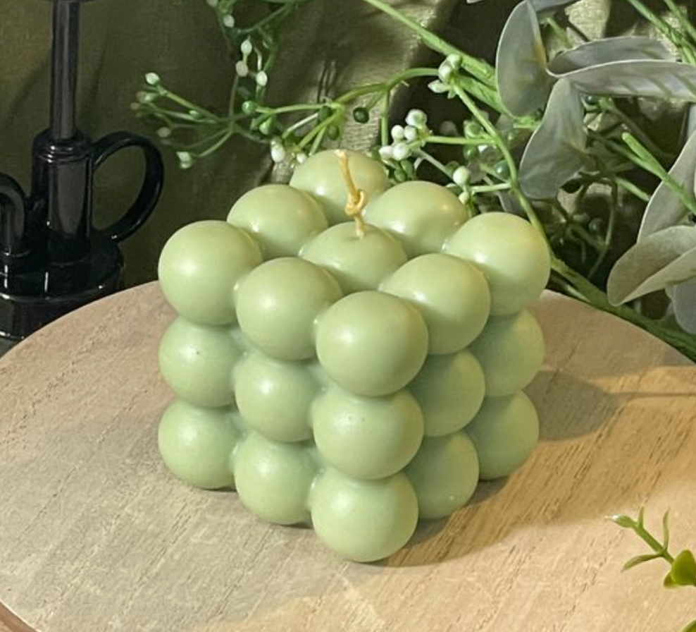 Bubble Candle in Willow Green