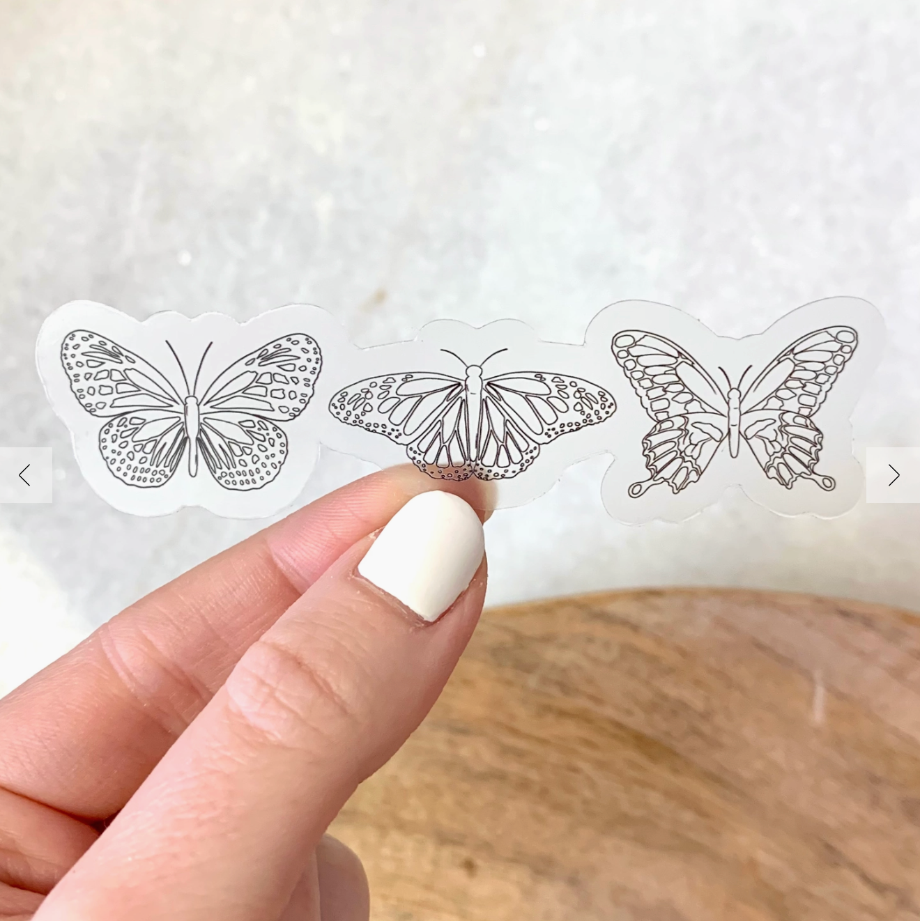 Clear Butterfly Series Sticker, 4x1 in.