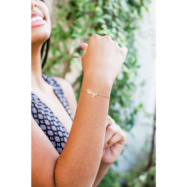 Zodiac Cord Bracelet Gold - VIRGO - August 23 - September 22