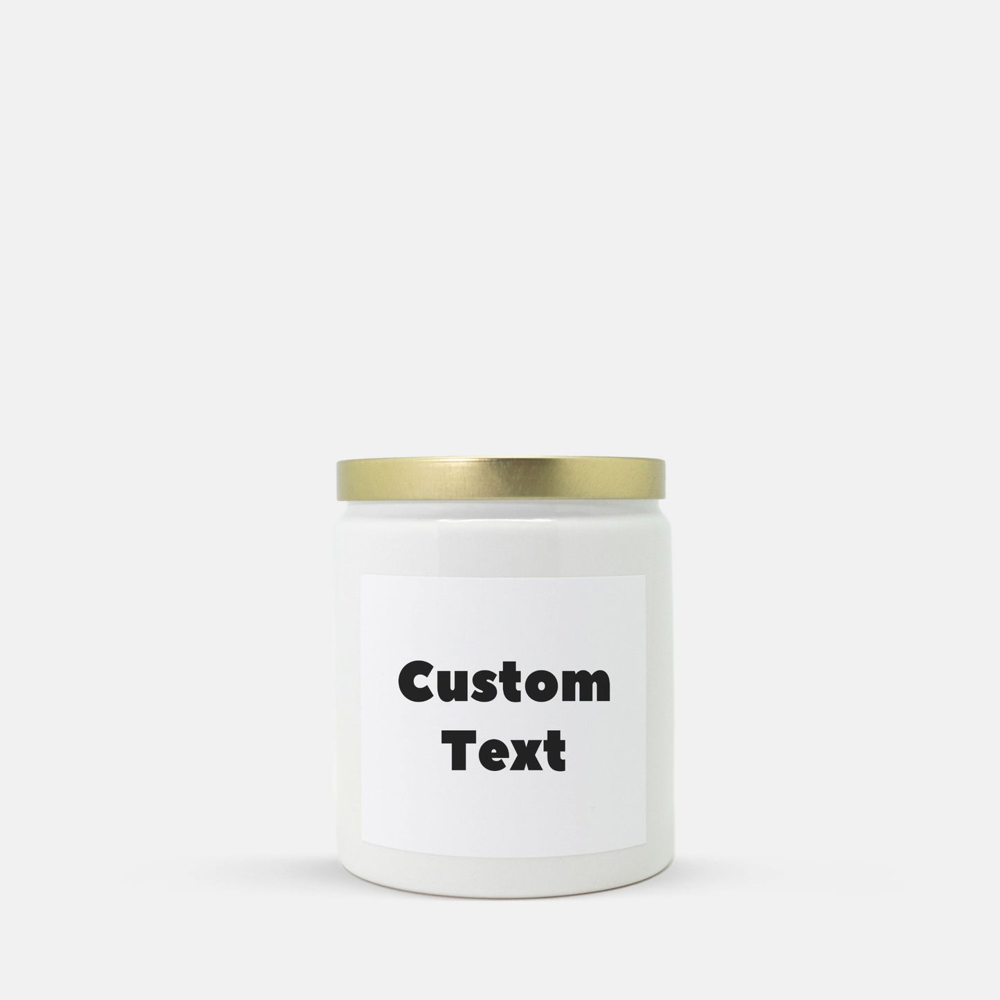 Custom Text - Candle Ceramic 8oz (White)