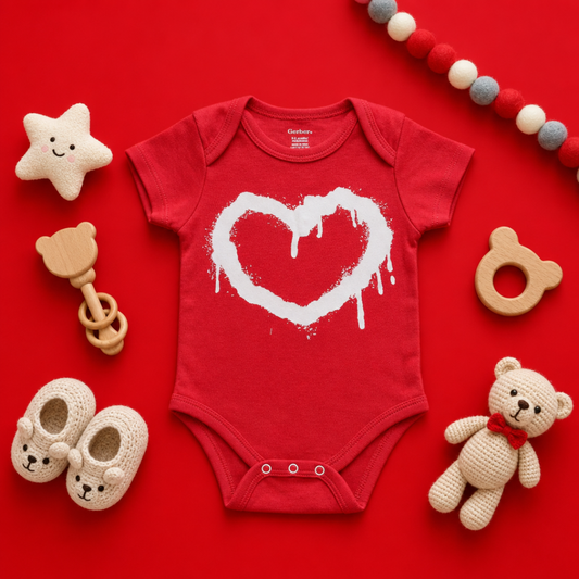 Dripping Heart Baby Onesie (0-3 mo)