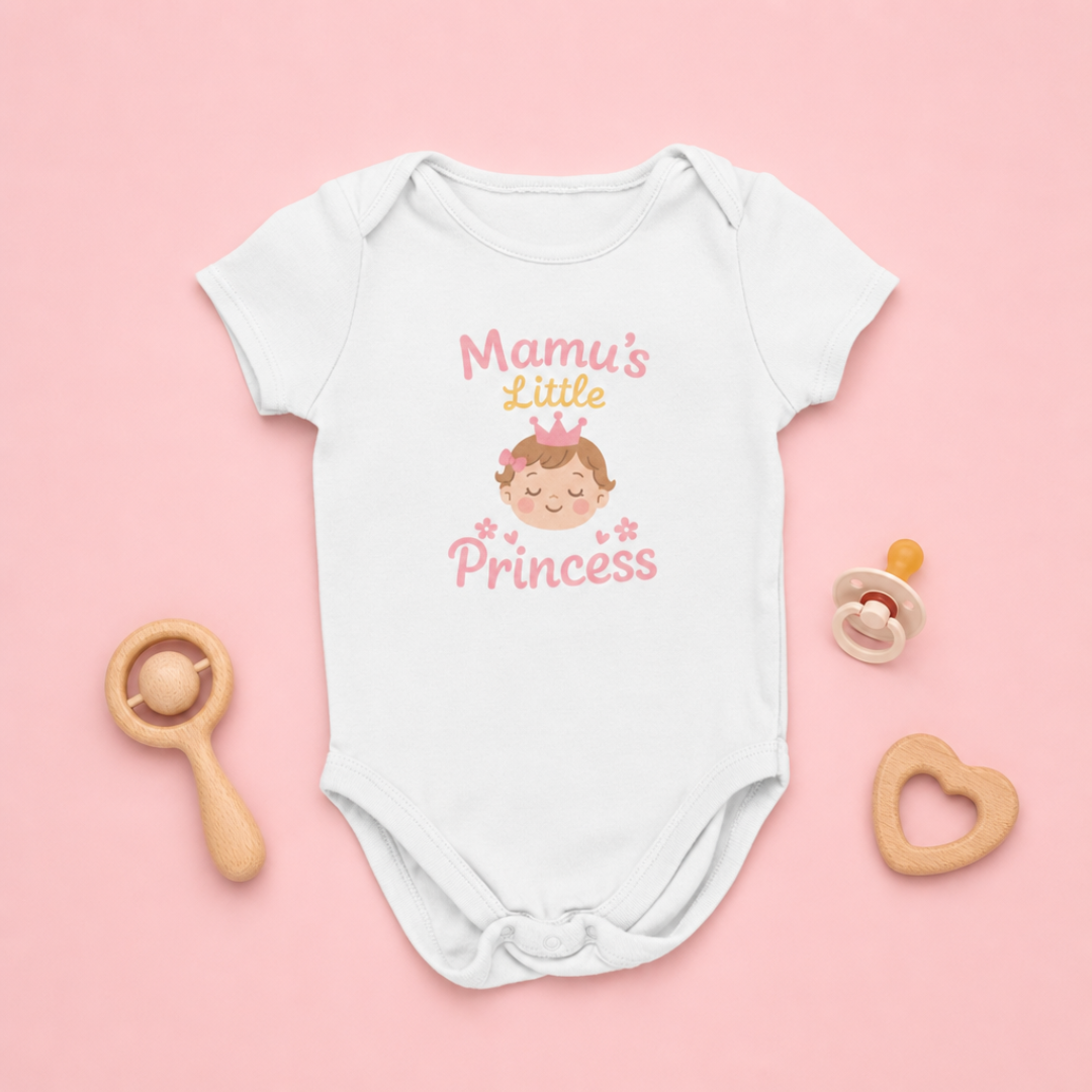 "Mamu's Little Princess" Baby Onesie - White