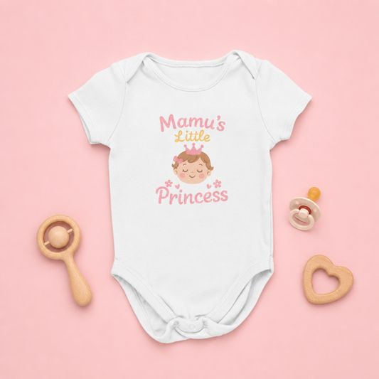"Mamu's Little Princess" Baby Onesie - White