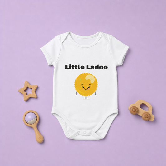 "Little Ladoo" Baby Onesie - White