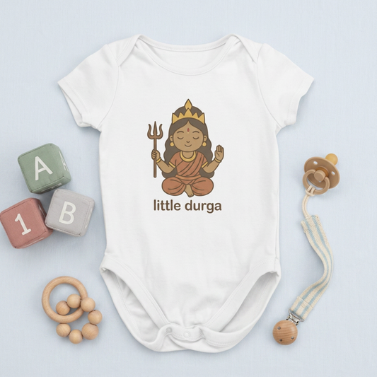 "Little Durga" Baby Onesie - White