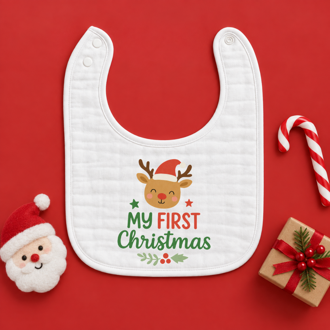 “My First Christmas” Baby Bib