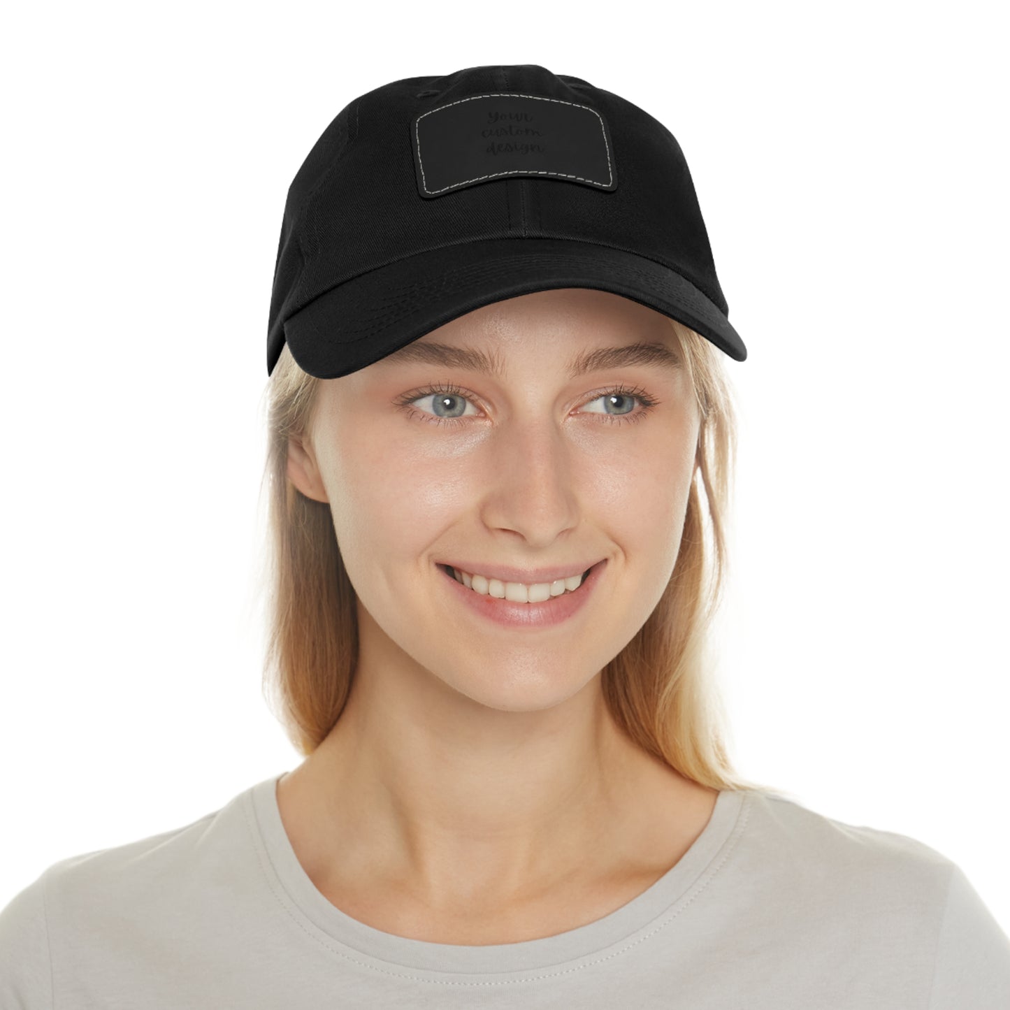 Your Custom Design on Hat with Leather Patch