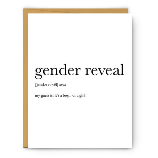 Gender Reveal Definition - Baby Card