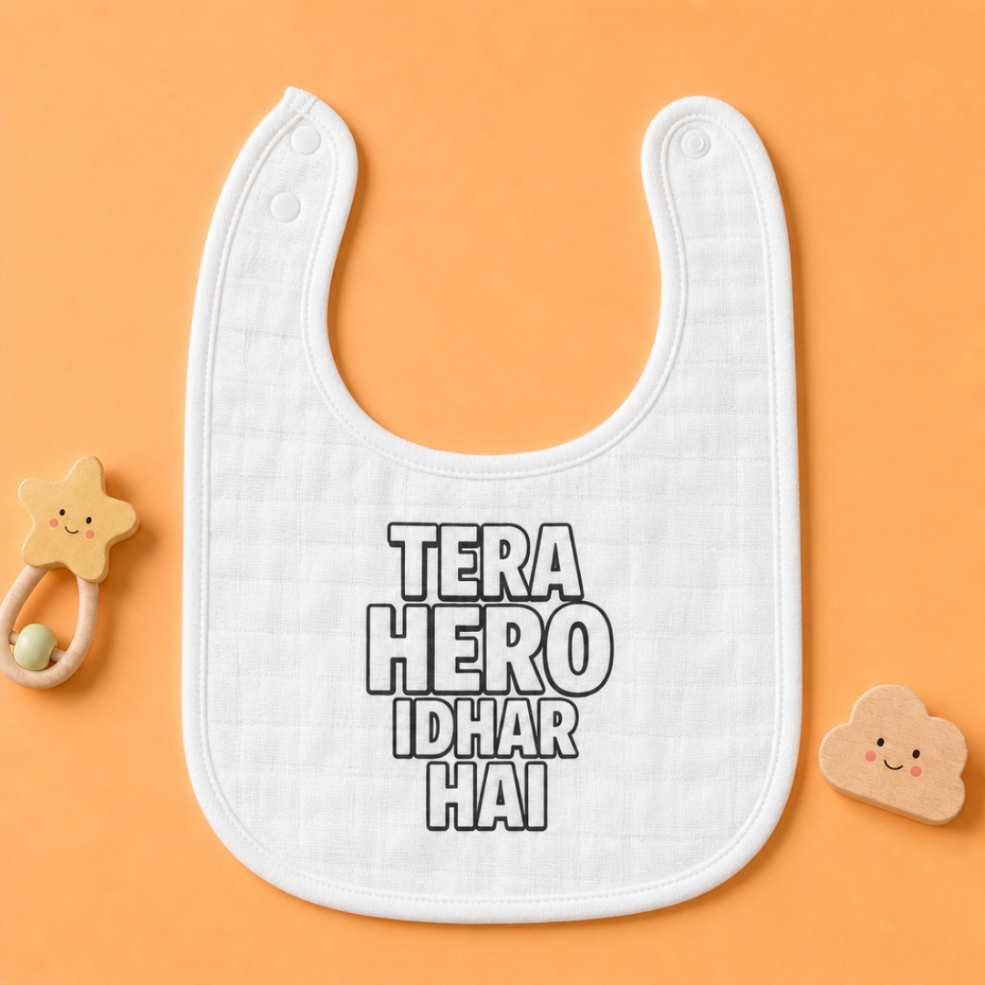 "Tera Hero Idhar Hai" Baby Bib