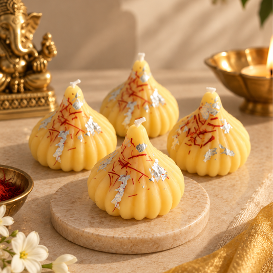Yellow Modak Candle – Set of 4 | Handmade Soy Wax | Made in New York
