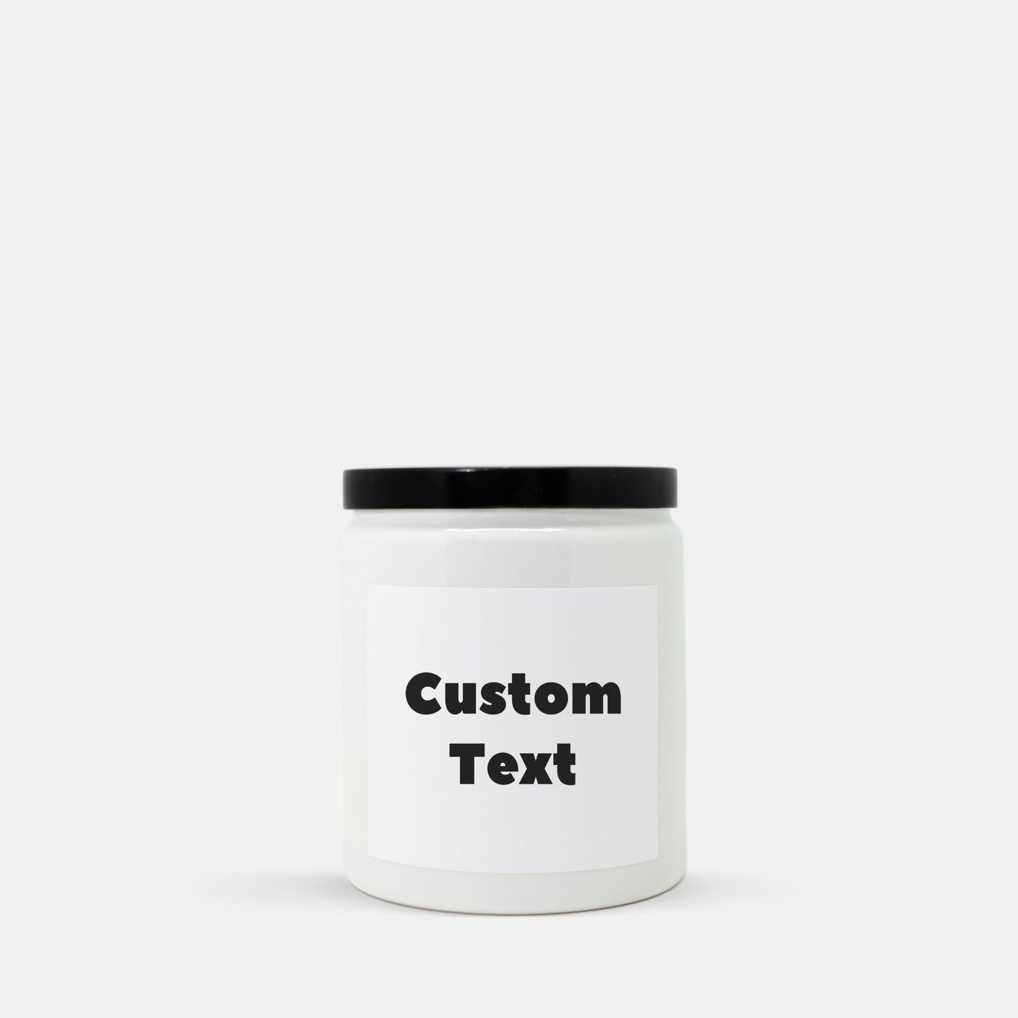 Custom Text - Candle Ceramic 8oz (White)